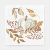 Witte pompoen Thanksgiving bladeren Servet (Voorkant)