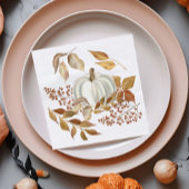Witte pompoen Thanksgiving bladeren Servet