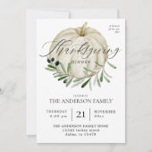 Witte pompoen Thanksgiving Kaart (Voorkant)