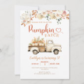 Witte Pompoen Truck Patch 5e Verjaardag Party Kaart (Voorkant)