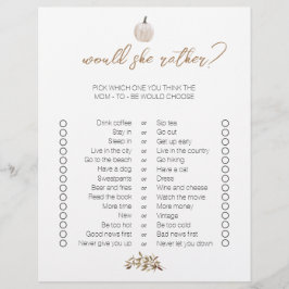 Witte Pompoen Tweezijdige Bingo Baby shower Spelle