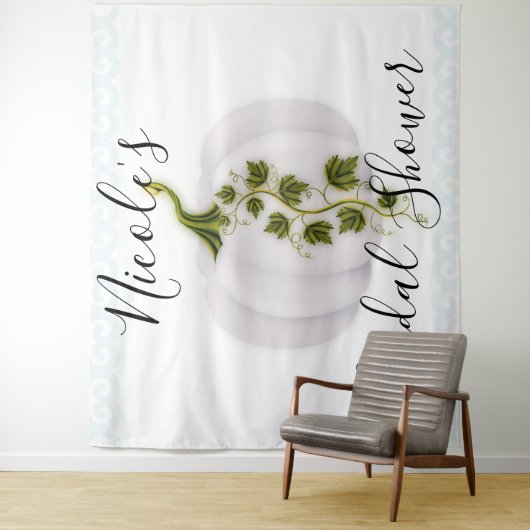 Witte Pompoen Verhaalboek Chic Herfst Bruiloft Tap Wandkleed (In situ)