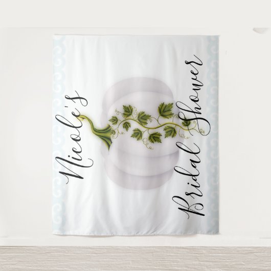 Witte Pompoen Verhaalboek Chic Herfst Bruiloft Tap Wandkleed (Voorkant)