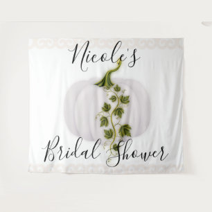 Witte Pompoen Verhaalboek Chic Herfst Bruiloft Tap Wandkleed