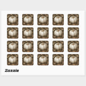 Witte Pompoen Vierkante Sticker (Vel)