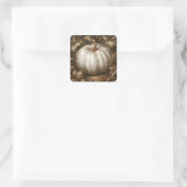 Witte Pompoen Vierkante Sticker (Tas)