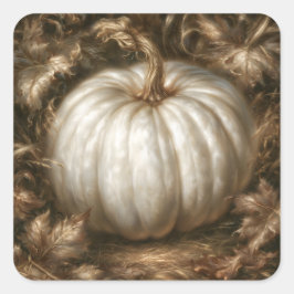 Witte Pompoen Vierkante Sticker