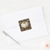 Witte Pompoen Vierkante Sticker (Envelop)