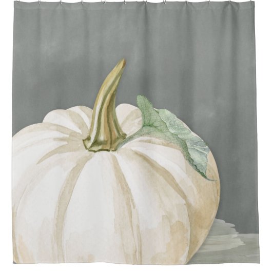 Witte pompoen voor herfst douchegordijn (Voorkant)