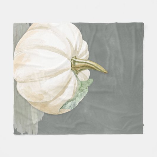 Witte pompoen voor herfst fleece deken (Voorkant (Horizontaal))