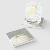 Witte pompoen voor herfst stenen onderzetter (Zijkant)