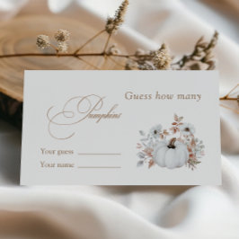 Witte pompoen Vrijgezellenfeest Hoeveel pompoenen Informatiekaartje