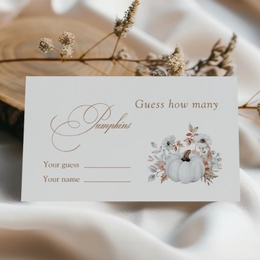 Witte pompoen Vrijgezellenfeest Hoeveel pompoenen Informatiekaartje