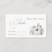 Witte pompoen Vrijgezellenfeest Hoeveel pompoenen Informatiekaartje (Voorkant)