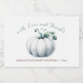 Witte Pompoen Wijnlabel – Herfst Baby Shower Favor Sparkling Wijnetiket (Enkel label)