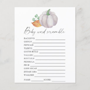 Witte pompoen - Woord-zoek spel baby shower spel