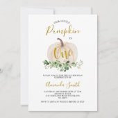 Witte pompoen zijn een bruine bloem kaart (Voorkant)