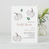 Witte Pompoenbruid Waterverf Handgeschilderd Kaart (Staand voorkant)