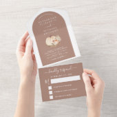 Witte pompoenen Boho Terracotta in één keer All In One Uitnodiging (Afscheurbaar)