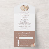 Witte pompoenen Boho Terracotta in één keer All In One Uitnodiging (Binnen)