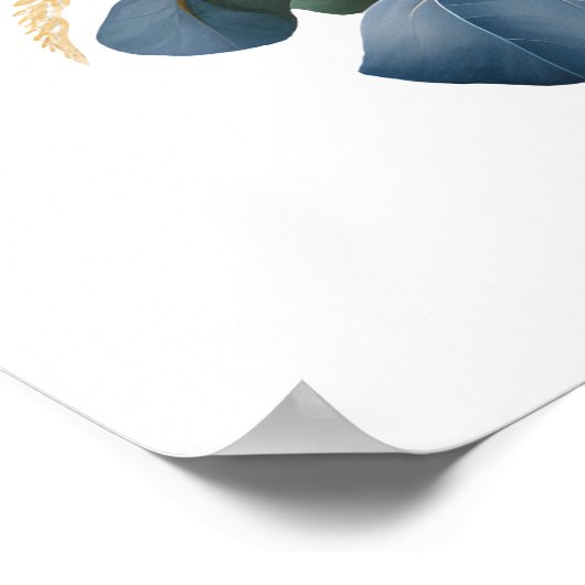 Witte pompoenen en eucalyptus greens herfst poster (Hoek)