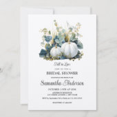 Witte pompoenen en eucalyptus greens Vrijgezellenf Kaart (Voorkant)