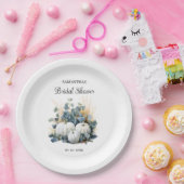 Witte pompoenen en eucalyptus greens Vrijgezellenf Papieren Bordje (Feest)