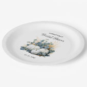 Witte pompoenen en eucalyptus greens Vrijgezellenf Papieren Bordje (Gekanteld)