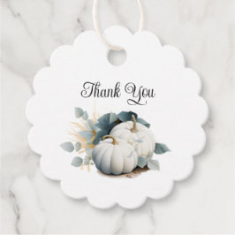 Witte pompoenen en eucalyptus Herfst Dank je Bedankjes Labels