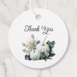 Witte pompoenen en eucalyptus Herfst Dank je wel Bedankjes Labels
