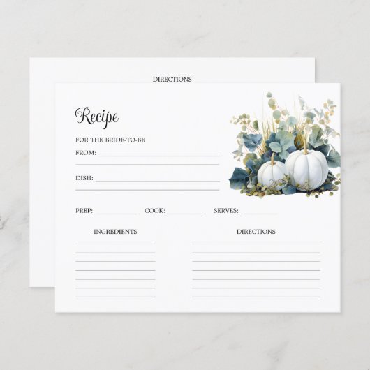 Witte pompoenen en eucalyptus Vrijgezellenfeest re (Voorkant / Achterkant)