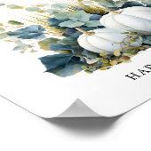 Witte pompoenen en groene Ring Hunt Vrijgezellenfe Poster (Hoek)