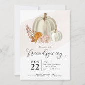 Witte pompoenen en herfstbloemen, Friendsgiving  Kaart (Voorkant)