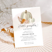 Witte pompoenen en Herfsten bloemen, Baby shower Kaart