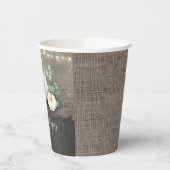 Witte pompoenen en rustieke Country Burlap Herfst Papieren Bekers (Links)