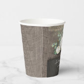 Witte pompoenen en rustieke Country Burlap Herfst Papieren Bekers (Rechts)