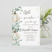 Witte Pompoenen Groene Baby Shower Kaart (Staand voorkant)