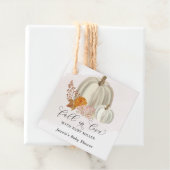 Witte Pompoenen Herfst in Liefde Baby shower Geper Bedankjes Labels (In situ)