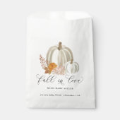 Witte Pompoenen Herfst in Liefde Baby shower Geper Bedankzakje (Voorkant)