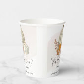 Witte Pompoenen Herfst in Liefde Baby shower Geper Papieren Bekers (Rechts)