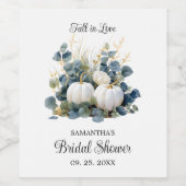 Witte pompoenen Herfst In Liefde vrijgezellenfeest Wijn Etiket (Enkel label)