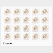 Witte pompoenen Herfst in Love Envelope Seal Vierkante Sticker (Vel)