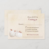 witte pompoenen herfst oogst bruiloft RSVP (Voorkant / Achterkant)