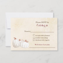 witte pompoenen herfst oogst bruiloft RSVP