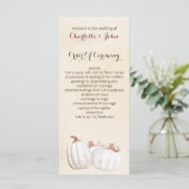 witte pompoenen herfst oogsten bruiloft programma' programmakaart (Staand voorkant)