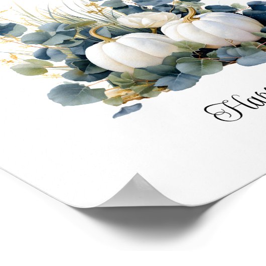 Witte pompoenen Herfst Ring Hunt Vrijgezellenfeest Poster (Hoek)