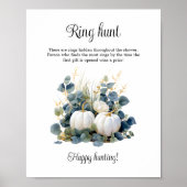Witte pompoenen Herfst Ring Hunt Vrijgezellenfeest Poster (Voorkant)