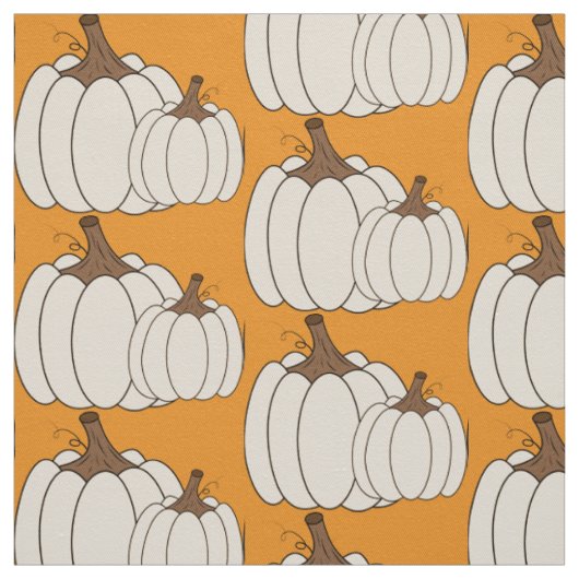 Witte pompoenen herfst sinaasappel stof (Swatch)