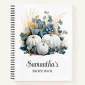 Witte pompoenen herfst vrijgezellenfeest Receptenb Notitieboek (Voorkant)