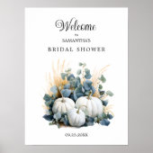 Witte pompoenen Herfst Vrijgezellenfeest Welkom Poster (Voorkant)